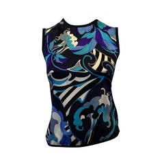 Emilio Pucci Blue and Black Tank