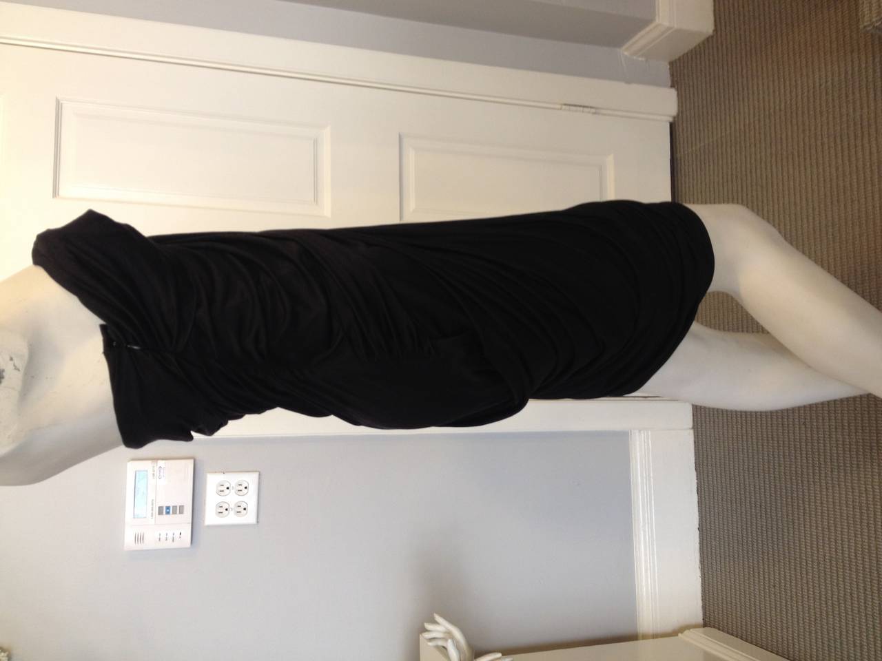 Women's Christian Dior Black Knit Strapless Dress