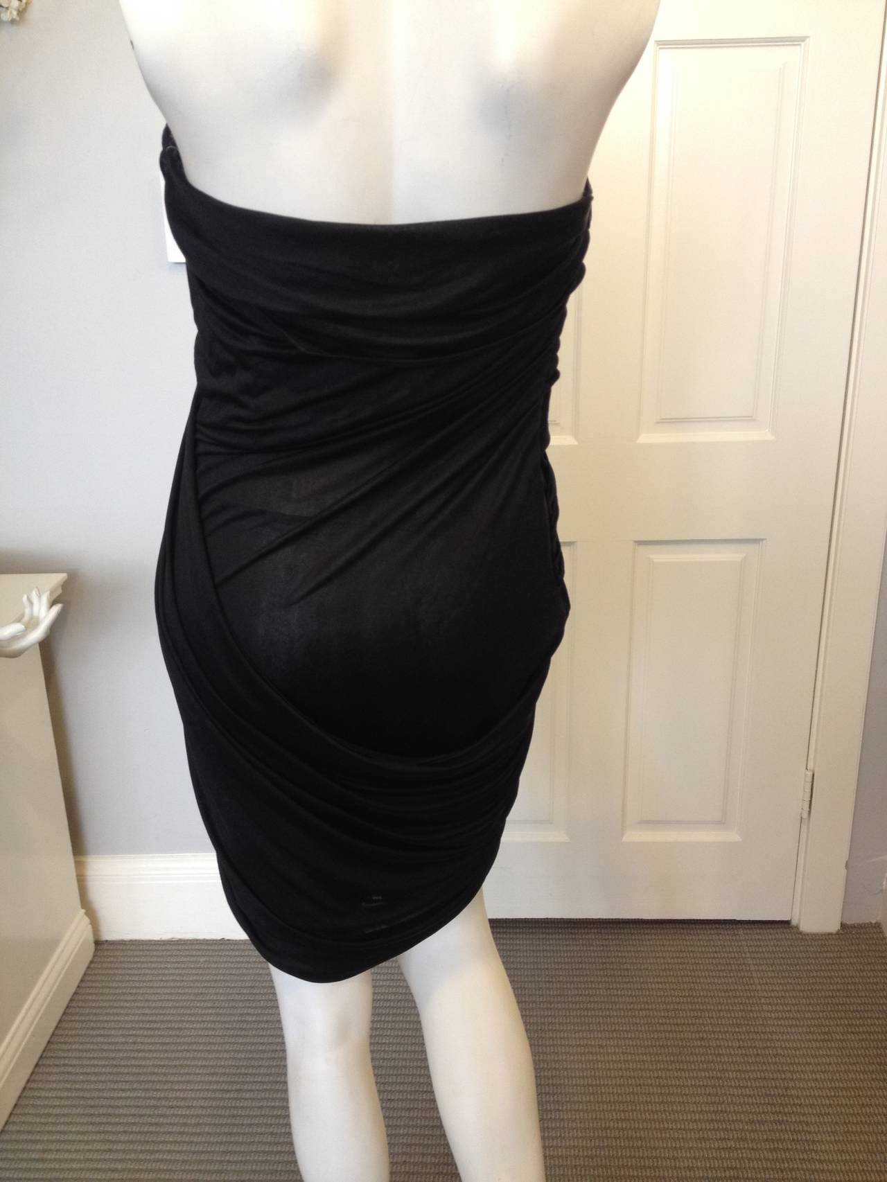 Christian Dior Black Knit Strapless Dress In New Condition In San Francisco, CA