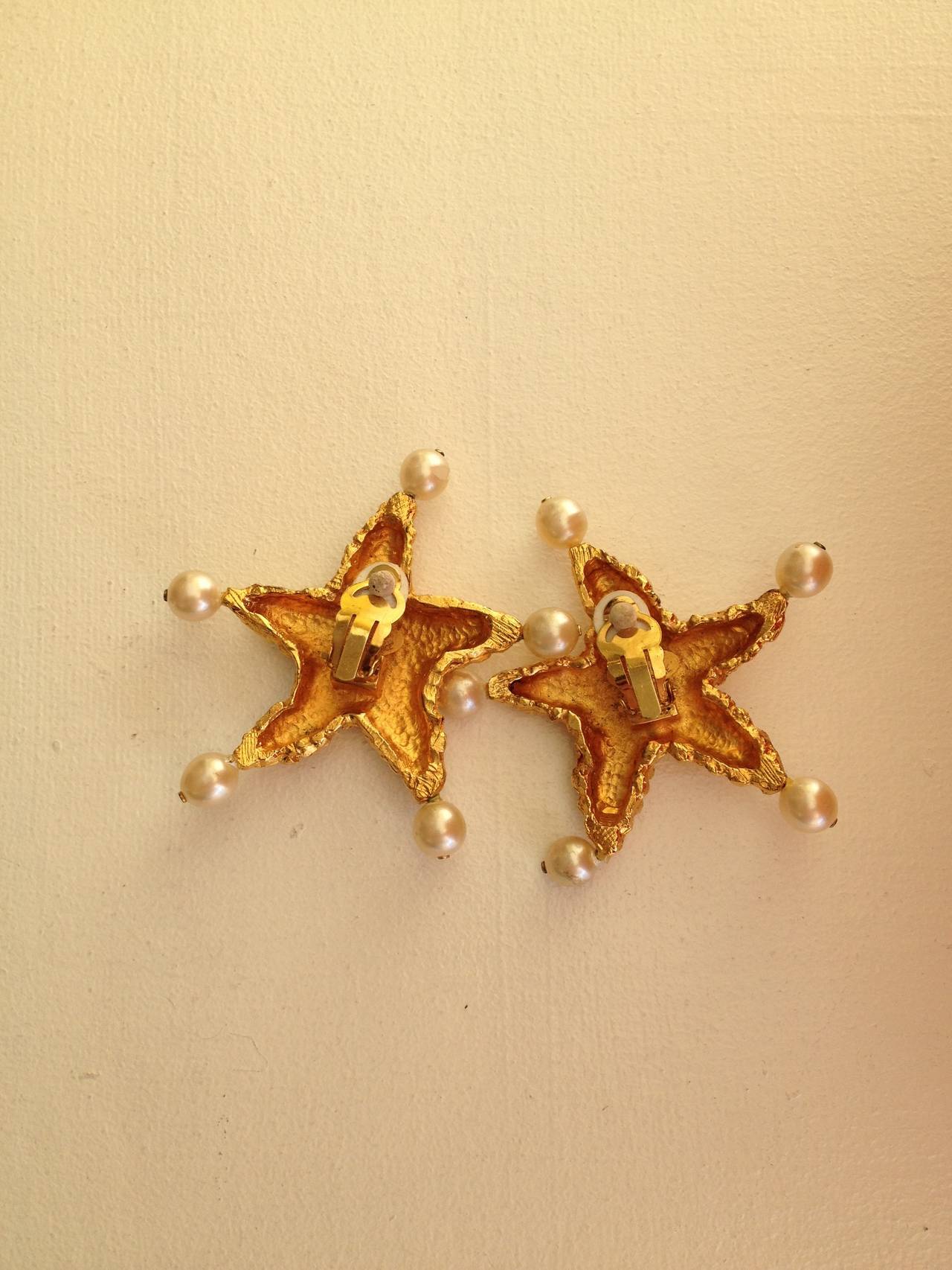 Chanel Starfish Clip on Earrings