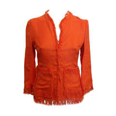 Dolce & Gabbana Orange Fringe Jacket