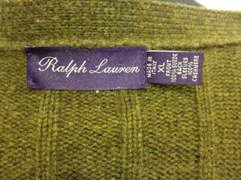 Ralph Lauren Green Suede Knit Jacket 2