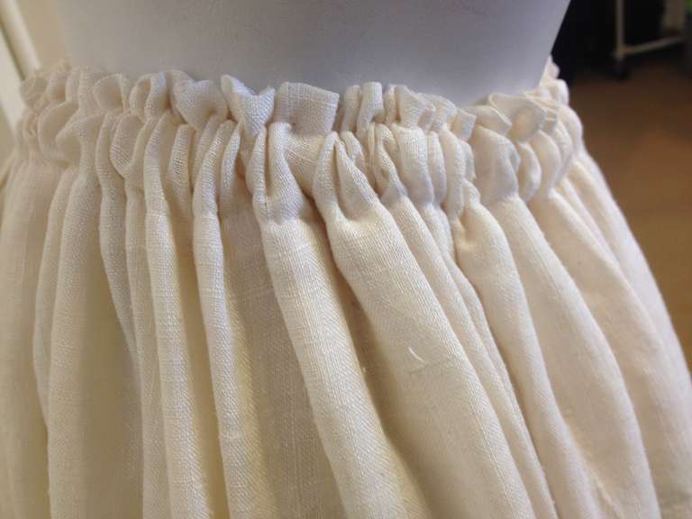 Women's Yves Saint Laurent Cream Drawstring Skirt