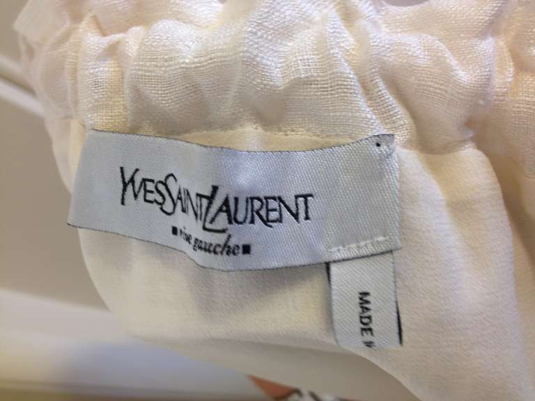 Yves Saint Laurent Cream Drawstring Skirt 1