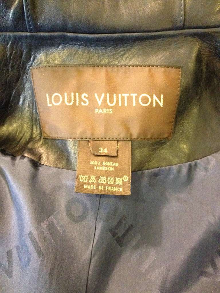Louis Vuitton Navy Leather Jacket 1