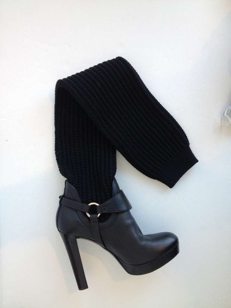 Women's Gucci Black Knee-Sock Boot