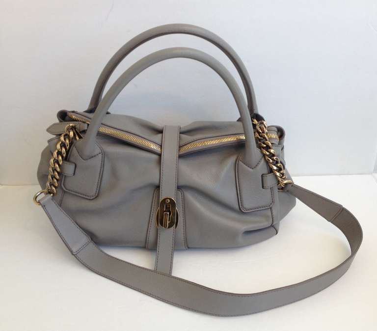 Burberry Gray Leather Purse at 1stdibs