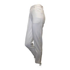 Chanel White Pant with Lace-up Cuff 8