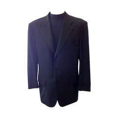 Kiton Charcoal Pinstriped Blazer