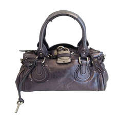 Chloe Metallic Silver Paddington Leather Satchel