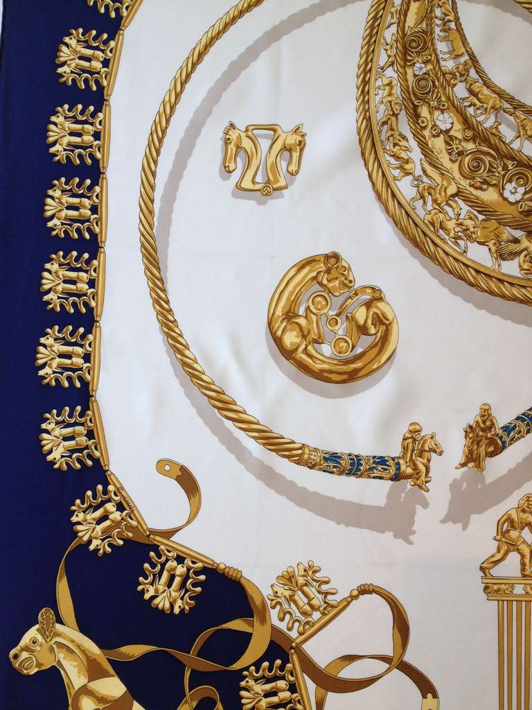 Hermes Cavaliers d'Or Scarf In Excellent Condition In San Francisco, CA