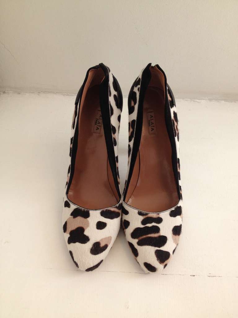 Alaia Leopard Ponyhair Heels For Sale at 1stDibs