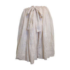 Yves Saint Laurent Cream Drawstring Skirt