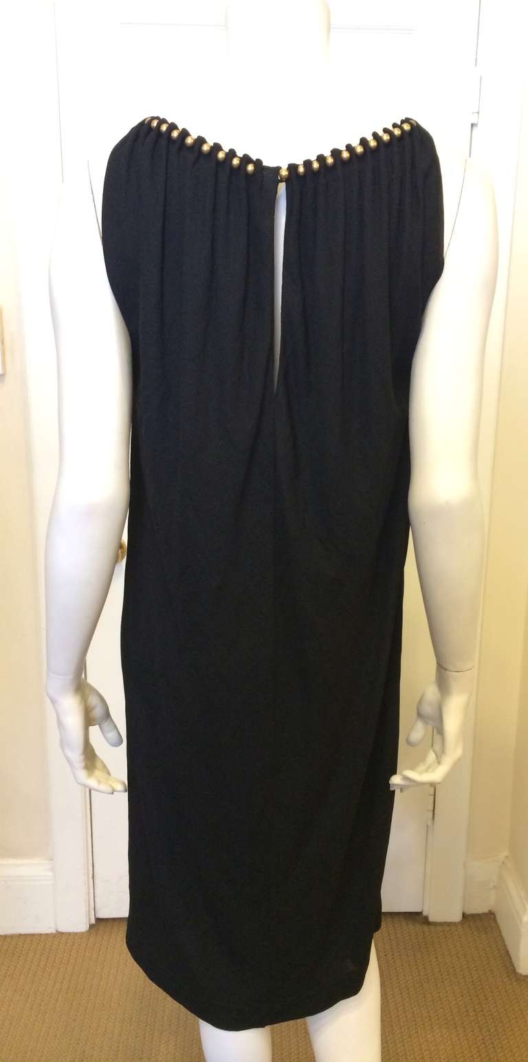 Gucci Black Dress with Gold Beading In Excellent Condition In San Francisco, CA