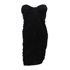 Christian Dior Black Knit Strapless Dress