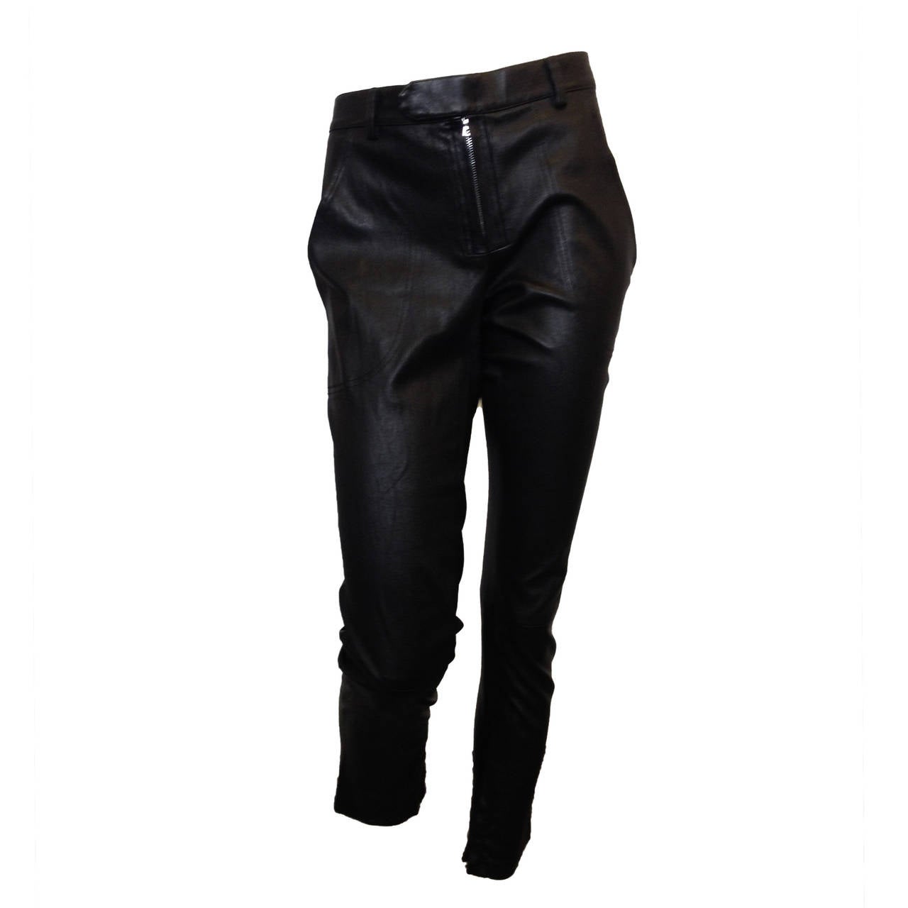 The Row Black Leather Pants