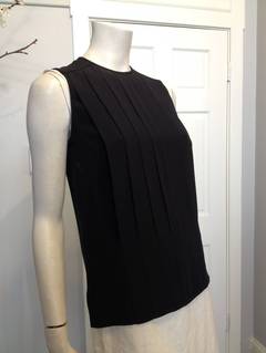 Chanel Black Silk Pleated Top