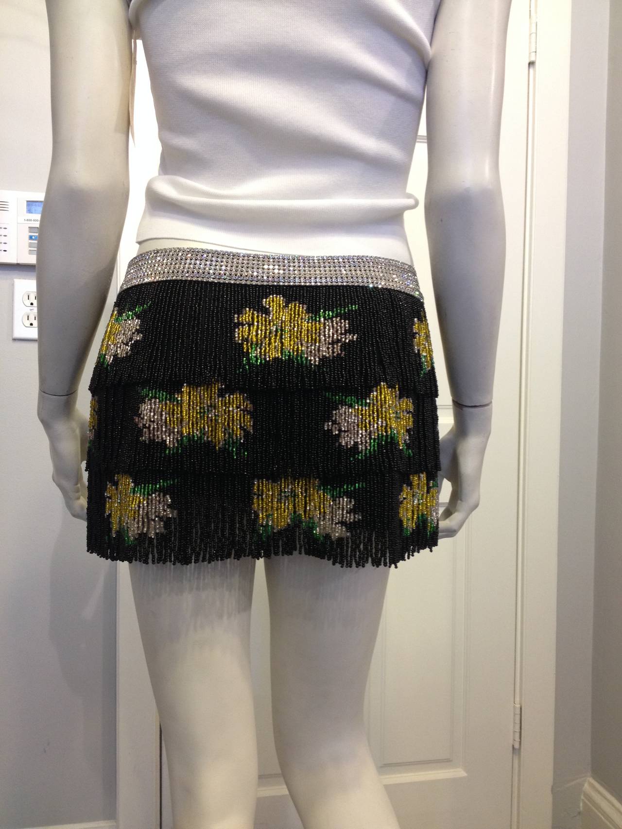 Women's Dolce & Gabbana Beaded Fringe Mini Skirt