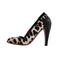 Alaia Leopard Ponyhair Heels