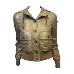Gucci Gold Leather Jacket