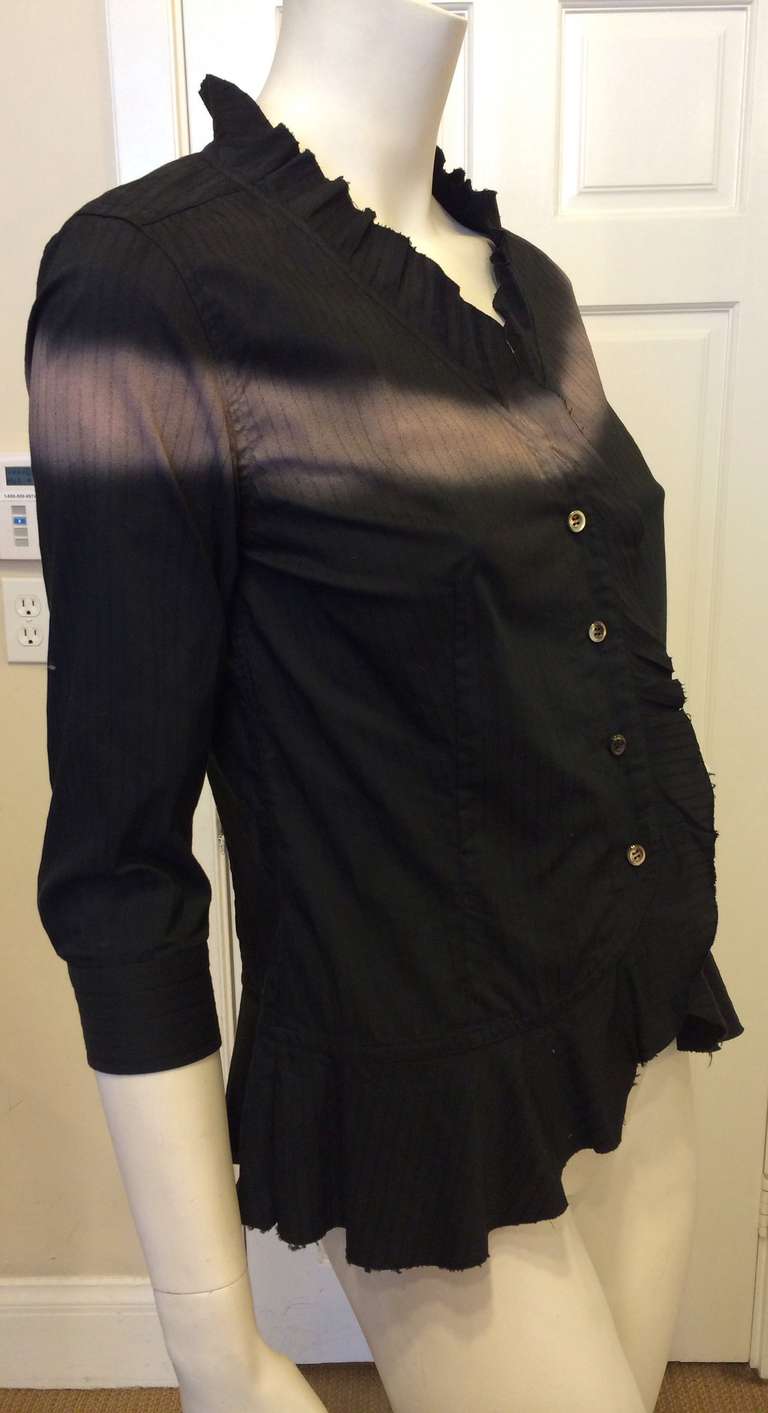 Issey Miyake Black Spray Paint Shirt In Excellent Condition In San Francisco, CA