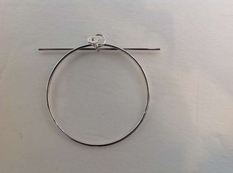 Hermes Silver Loop Tgm Earring At 1stdibs Contemporary Hermes Silver Loop Tgm Earring For