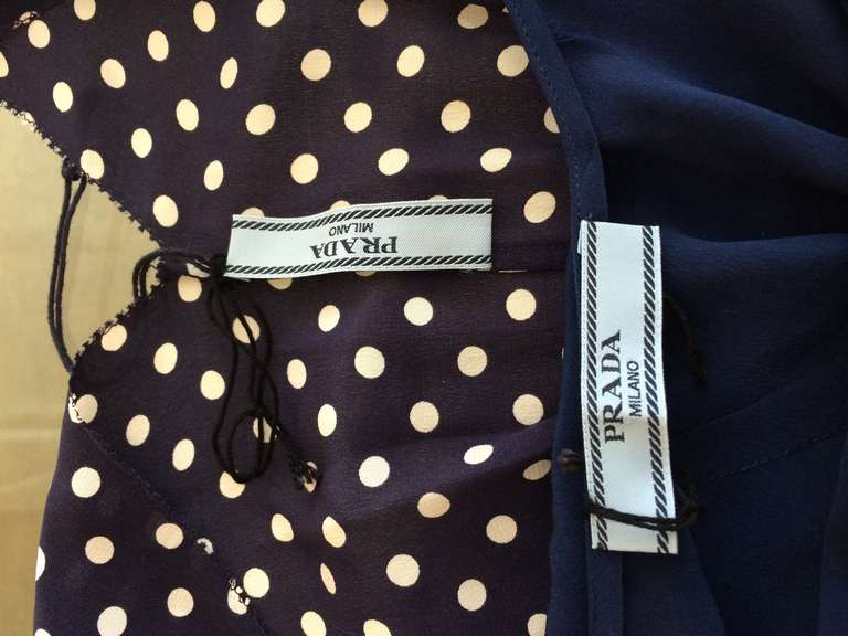 Women's Prada Navy Polka Dot Dress