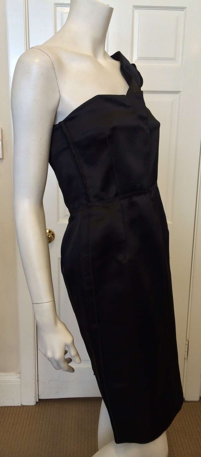 Lanvin Black One Sleeved Dress In Excellent Condition In San Francisco, CA