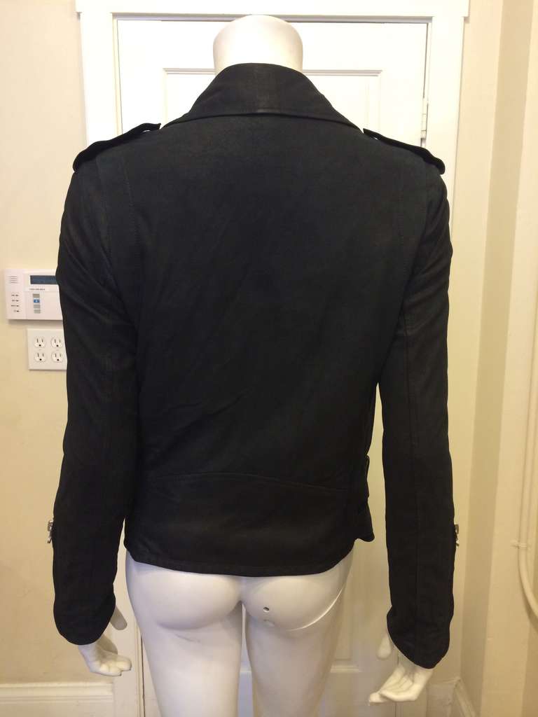 Women's Balmain Black Leather Motorcycle Jacket
