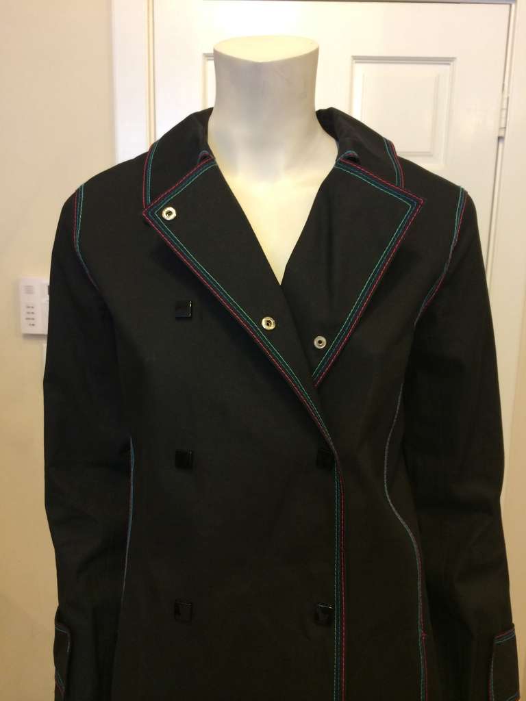 Louis Vuitton Black Trench Coat at 1stdibs
