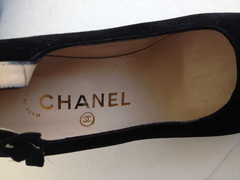 Women's Chanel Black Suede Mary Janes