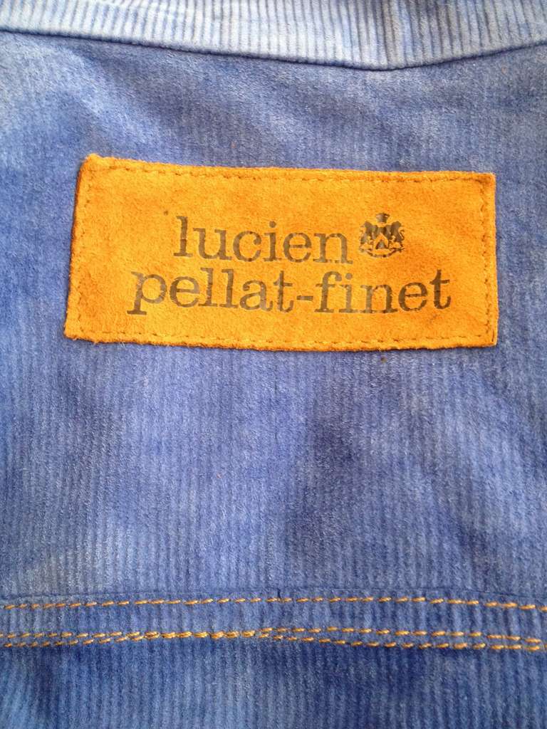 Lucien Pellat-Finet Blue Textured Leather Jacket 1