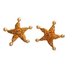 Chanel Starfish Clip on Earrings