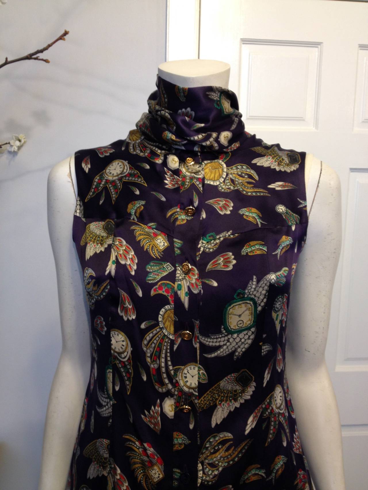 Chanel Purple Sleeveless Blouse with Bow 1