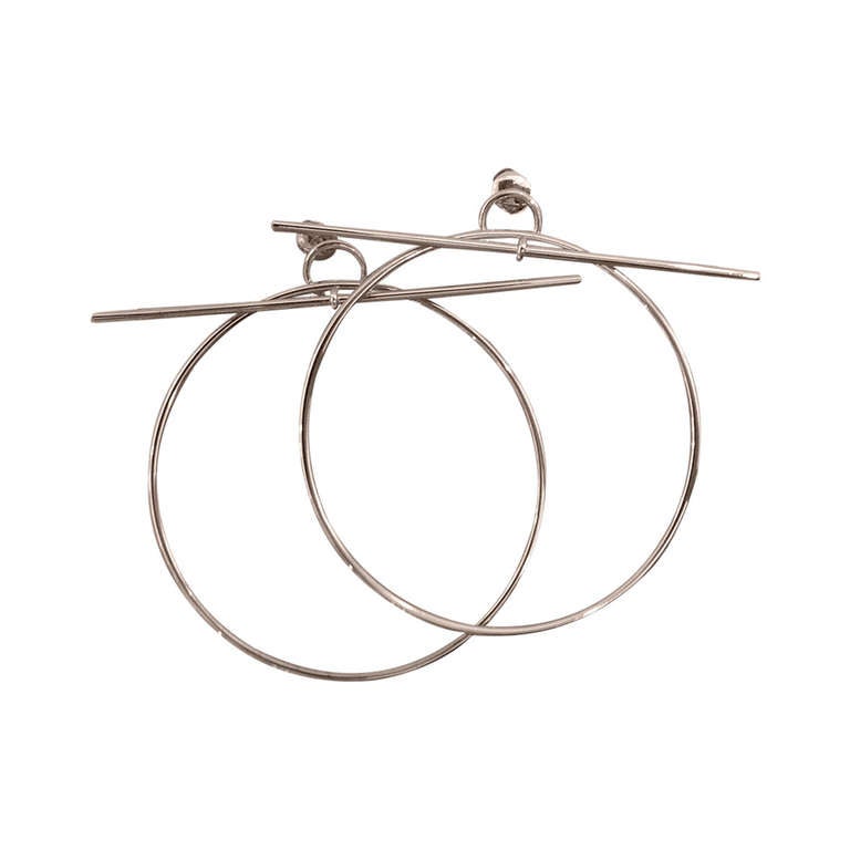 Hermes Silver Loop TGM Earring