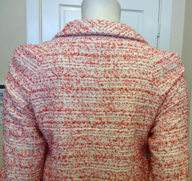 Chanel Red and White Tweed Skirt Suit In Excellent Condition In San Francisco, CA