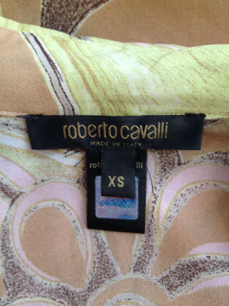 Roberto Cavalli Beige and Multicolor Blouse 3