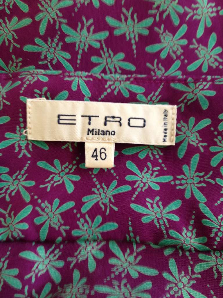 Etro Chartreuse and Purple Top 1