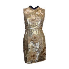 6267 Gold Sequinned Cocktail Dress