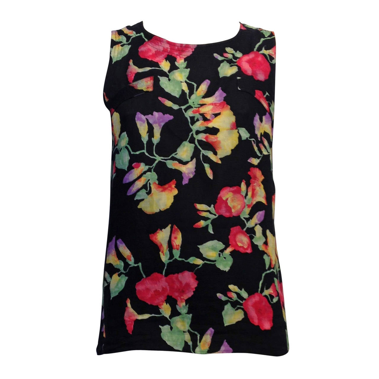 Chanel Sleeveless Floral Blouse