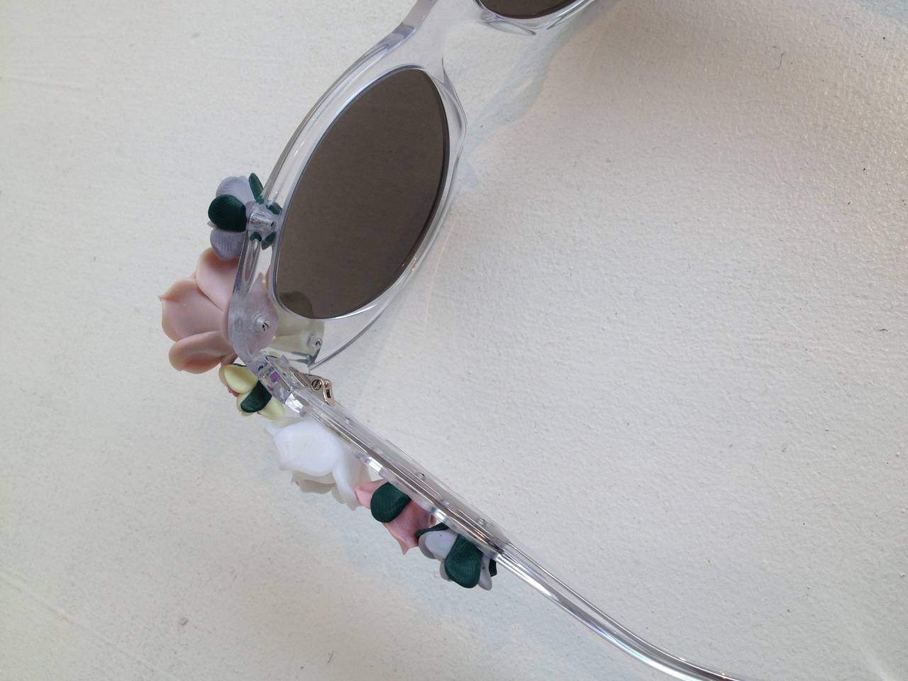 Dolce & Gabbana Clear Floral Cateye Glasses In Excellent Condition In San Francisco, CA