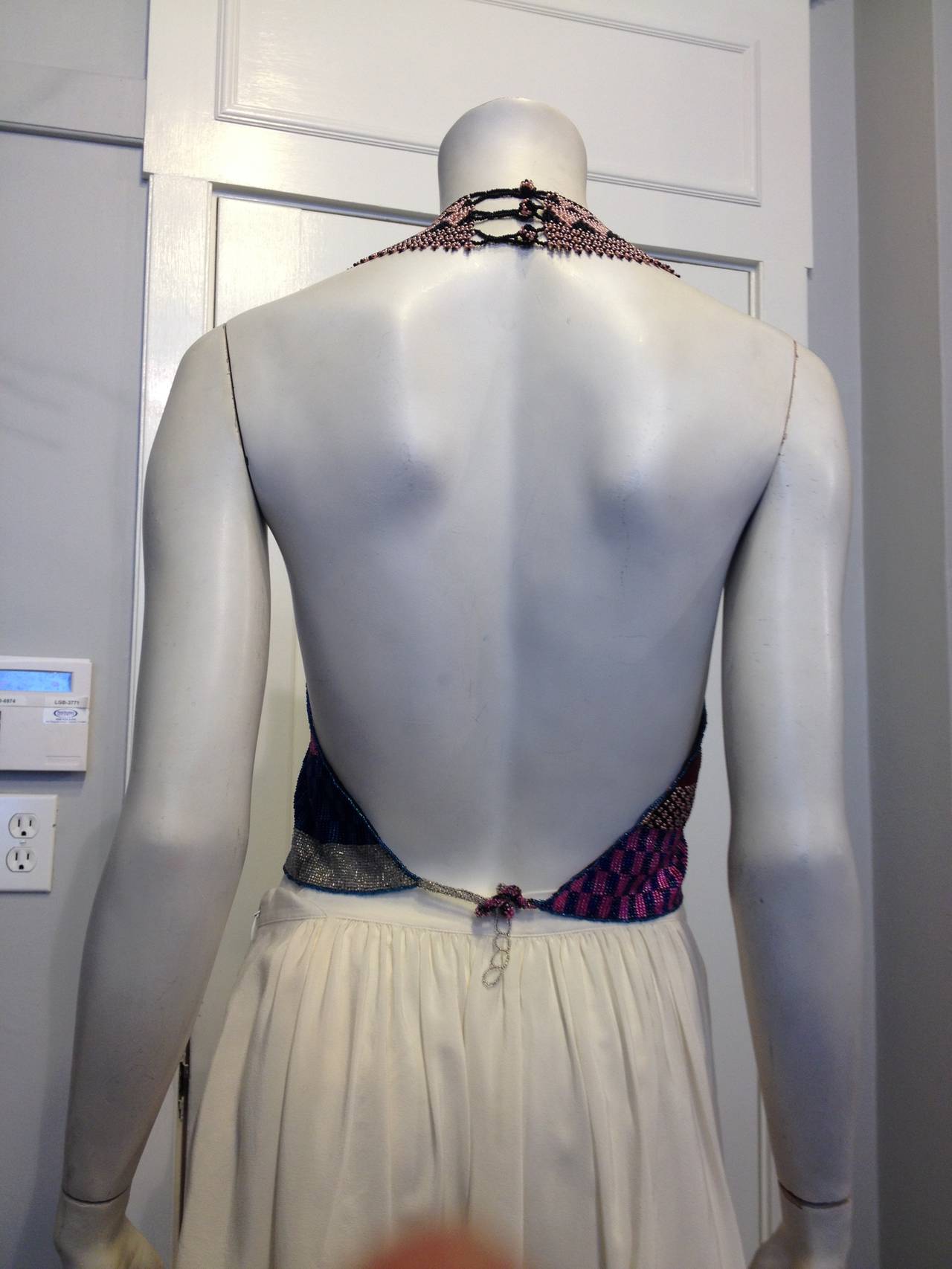 Christian Lacroix Multicolored Beaded Halter In Excellent Condition In San Francisco, CA