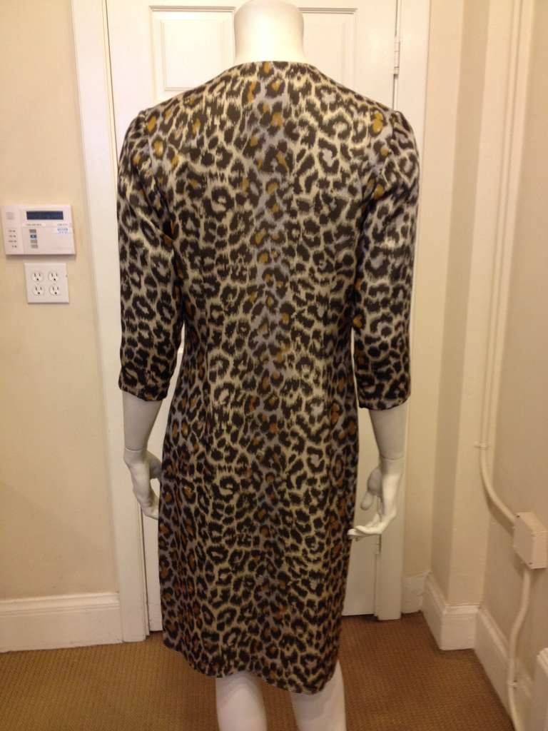 Women's Carolina Herrera Leopard Silk Dress