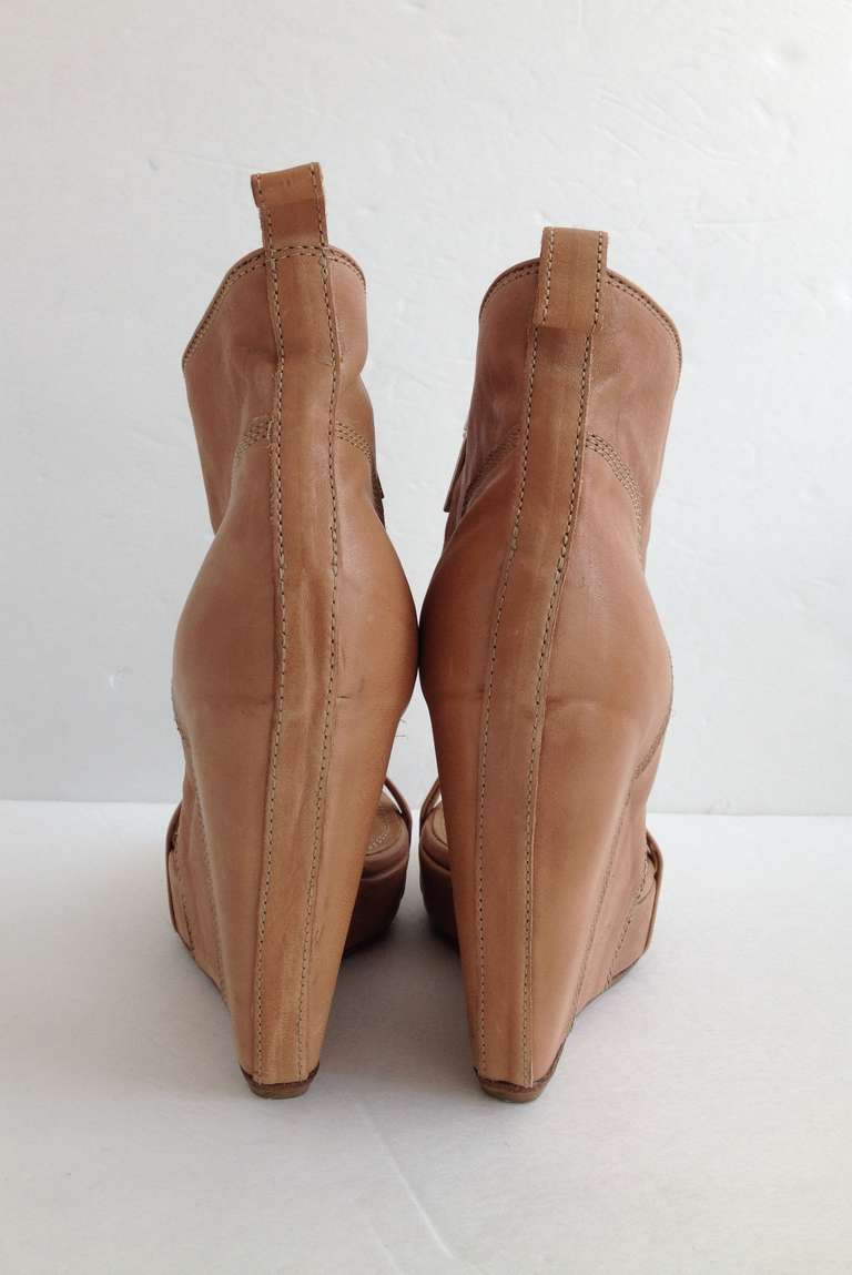 Rick Owens Cutout Wedge Sandal Boots at 1stDibs