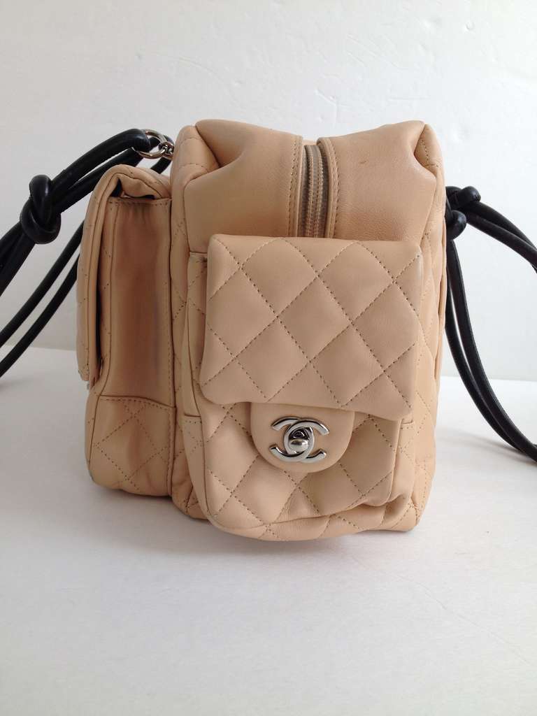 Women's Chanel Beige Quilted Leather Cambon Reporter Handbag