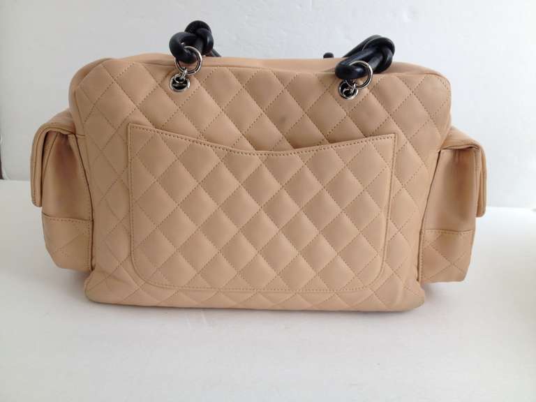 Chanel Beige Quilted Leather Cambon Reporter Handbag 1