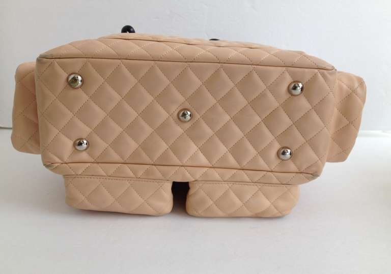 Chanel Beige Quilted Leather Cambon Reporter Handbag 2