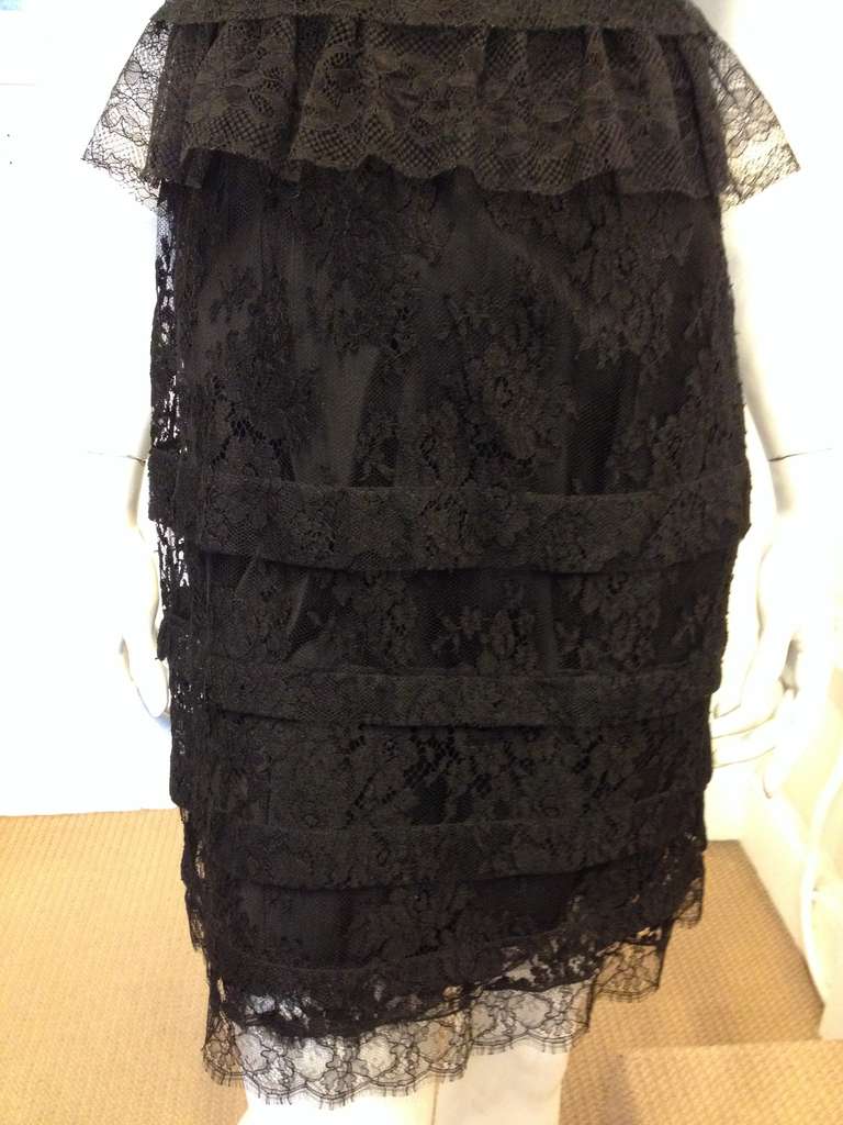 Nina Ricci for Barneys Black Lace Dress In Excellent Condition In San Francisco, CA