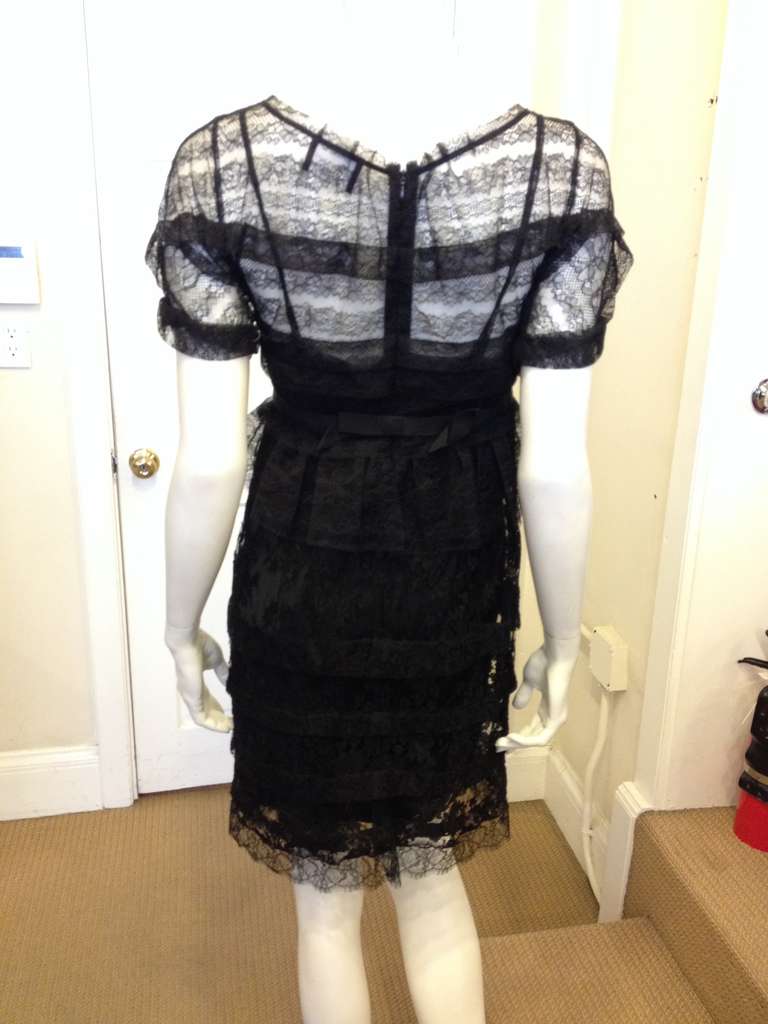 Nina Ricci for Barneys Black Lace Dress at 1stdibs