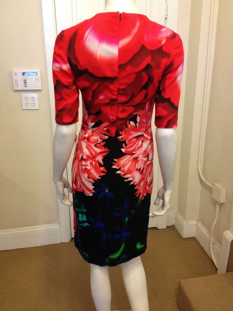 Women's Peter Pilotto Red Carnation Floral Cut-out Dress